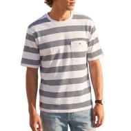 T-Shirt Blanc/Marine Homme RMS26 Rayures