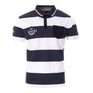 Polo Marine/Blanc Homme Rugby TOWN pas cher