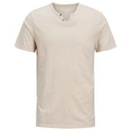 T-shirt Beige clair Homme Jack & Jones Split Neck