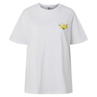 T-Shirt Blanc Femme Pieces Citron