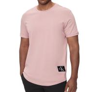 T-shirt Rose Clair Homme Calvin Klein Jeans Badge Turn Up