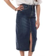 Jupe En Jean Bleu Foncé Femme Monday Premium 365 pas cher