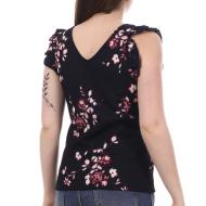 Top Marine/Rose à fleurs Femme Vero Moda Elisa vue 2