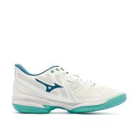 Chaussures de Tennis Blanches/Bleu Femme Mizuno Exceed Tour vue 2