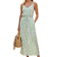 Robe Verte/Beige Femme Vero Moda Easy Joy