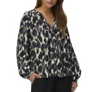 Blouse Noir/Kaki Femme Vero Moda Fanini pas cher