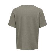 T-shirt Marron Homme Only & Sons Waffle vue 2