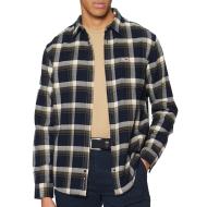 Chemise Marine/Beige Homme Tommy Hilfiger Flanne pas cher