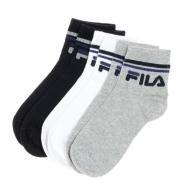 x3 Chaussettes Marine/Gris/Blanc Enfant Fila Quarter pas cher