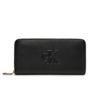 Portefeuille Noir Femme Calvin Klein Jeans Sculpted Zip pas cher