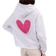 Sweat à Capuche Blanc/Rose Fille PM Mère & Filles Boum Boum vue 2
