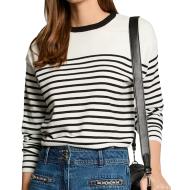 Pull Blanc/Bleu Femme Morgan MELENE pas cher