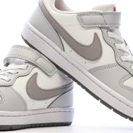 Baskets Blanches/Grises Garçon Nike Court Borough Low vue 7