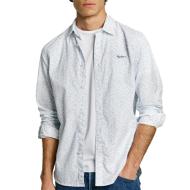 Chemise Blanc/Bleu Homme Pepe jeans Anson pas cher