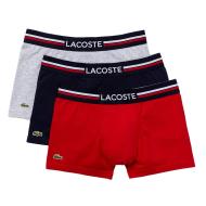 x3 Boxers Noir/Gris/Rouge Homme Lacoste 5H3386 pas cher
