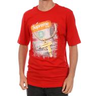 T-shirt Rouge Homme Supreme Grip Print Gun