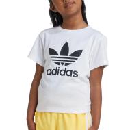 T-Shirt Blanc/Noir Fille Adidas Trefoil pas cher