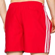 Short de bain Rouge Homme Adidas 3-stripes vue 2