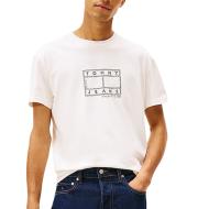 T-shirt Blanc Homme Tommy Hilfiger Tjm Reg Center Flag pas cher