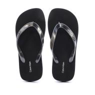 Tongs Noir Femme Calvin Klein Jeans Flip Flop Tpu Metall vue 3