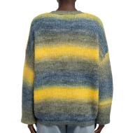 Pull Olive/Jaune Femme Teddy Smith Stripy vue 2