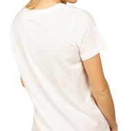 T-shirt Blanc Femme Deeluxe Rose vue 2