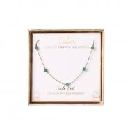 Collier Acier & Pierres Naturelles Stella Green Jade pas cher
