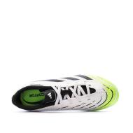 Zapatillas de fútbol blancas/negras/amarillas para niños Adidas Predator League MG ver 4
