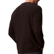 Sweat Noir Homme Calvin Klein Jeans Waffle Badge vue 2