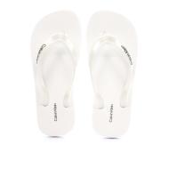 Tongs Blanches Femme Calvin Klein Jeans Flip Flop Tpu Metall vue 3