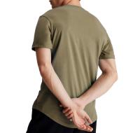 T-shirt Kaki Homme Calvin Klein Jeans Badge Turn Up vue 2