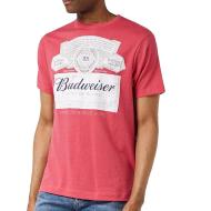 T-Shirt Rouge Homme Budweiser Label