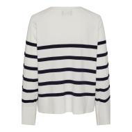 Pull Blanc/Bleu à rayures Femme Pieces Sia vue 2