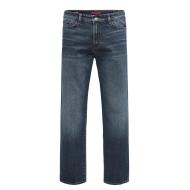 Dunkelblaue Straight-Fit-Jeans für Herren von Only & Sons Edge 2103 günstig