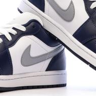 Air Jordan 1 Low Marine/Blanc Homme Nike vue 7