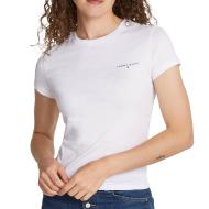 T-shirt Blanc Femme Tommy Hilfiger Slim Linear
