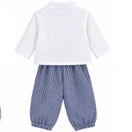 Ensemble Blanc/Bleu Bébé P'tit Mome Paolo vue 2