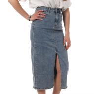 Jupe En Jean Bleu Délavé Femme Monday Premium 366 pas cher