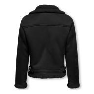 Manteau Noir Fille Kids ONLY Kogdiana Bonded Aviator vue 2