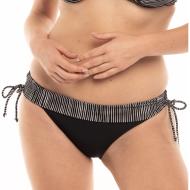 Bas de Bikini Noir/Rayures Femme Sun Project Haute pas cher