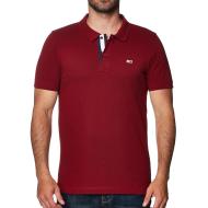 Polo Slim Bordeaux Homme Tommy Hilfiger Placket pas cher