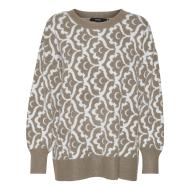 Pull Marron/Blanc Femme Vero Moda Nancy pas cher