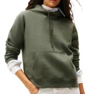 Sweat à Capuche Vert Femme Tommy Hilfiger Flag pas cher