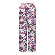 Pantalon Blanc/Vert/Rose Femme Only Nova Life Palazzo