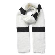 Echarpe Rayure Blanc/Noir Femme Pieces Sana Scarf pas cher