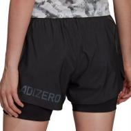 Short de Running Noir Femme Adidas Adizero 2 in1 vue 2