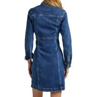 Robe en Jean Bleu Foncé Femme Pepe jeans Lacey vue 2