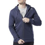 Sweat zippé bleu marine homme Reebok TE Fleece pas cher