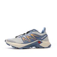 Chaussures de trail Bleu/Beige Femme Salomon Sagacross W pas cher