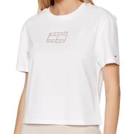 T-shirt Blanc Femme Tommy Hilfiger Small Outline pas cher